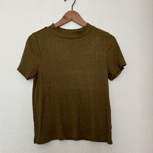 Nordstrom BP Mock-neck Ribbed Short Sleeve